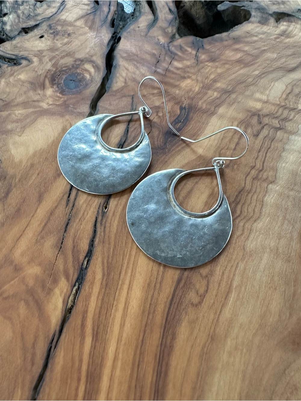 Silpada Silver Crescent Disc Drop Earrings